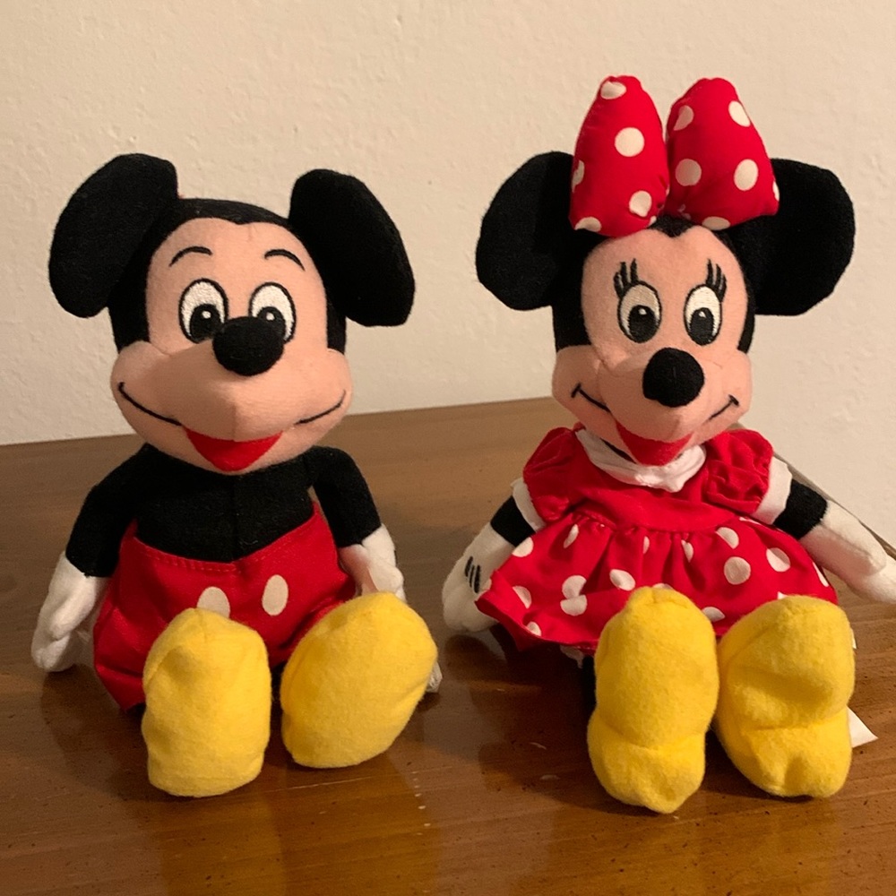 Disney Mini Bean Bags - Mickey Mouse and Minnie Mouse 9”